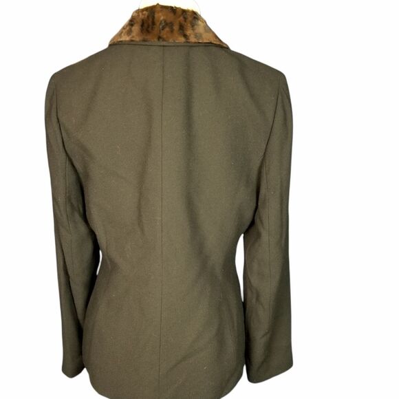 Kasper ASL Women's blazer Black. Removable faux Fur Collar Size 6 - Picture 4 of 4